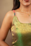 Tanisha Green Banarasi Tissue Spaghetti Kurti Set ( Set of 3 )