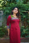 Sheetal Maroon Kurti set (Set of 2)
