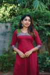 Sheetal Maroon Kurti set (Set of 2)