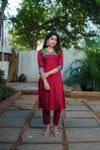 Sheetal Maroon Kurti set (Set of 2)