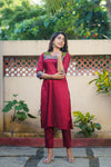 Sheetal Maroon Kurti set (Set of 2)
