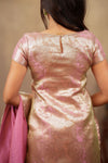 Nethra Pink Banarasi Tissue Kurti Set ( Set of 3 )