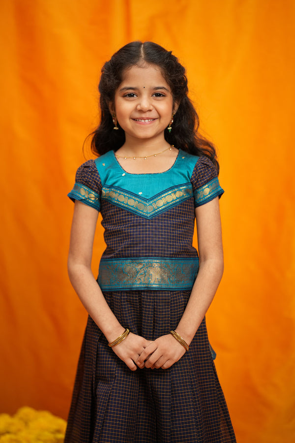 IMD - Ruhika Navy Handloom Cotton Mini