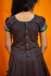 Ruhika Navy Handloom Cotton Mini