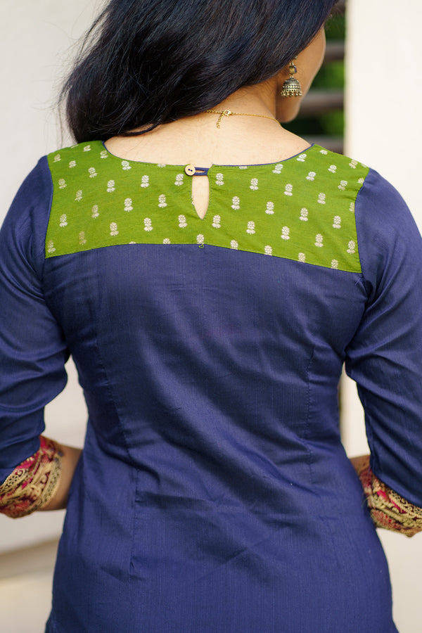 Sheetal Navy Blue Kurti set (Set of 2)