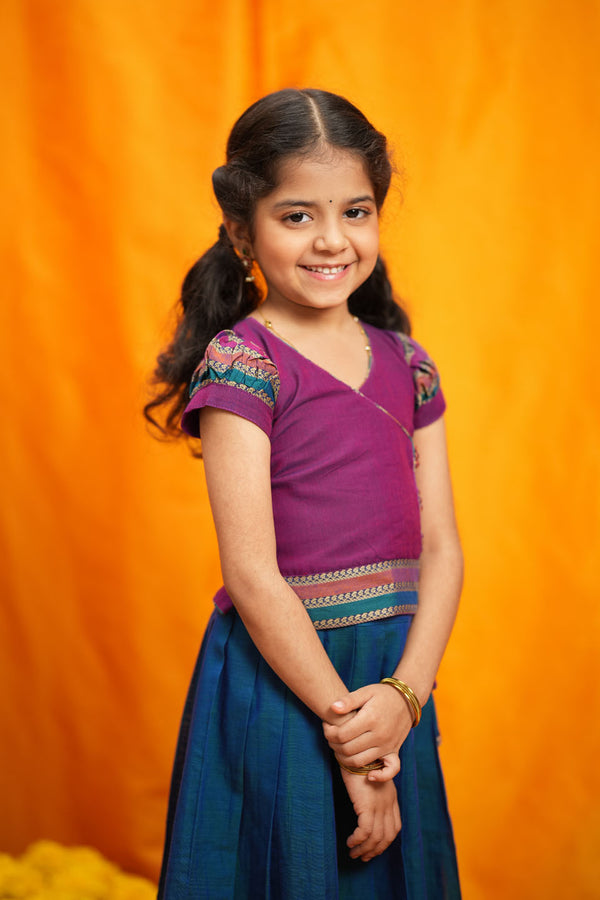 Vanika Magenta with Teal Handloom Kids Mini