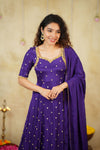 Yamuna Purple Maxi Dress (Set of 2)