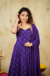 Yamuna Purple Maxi Dress (Set of 2)