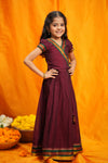 Aarvi Maroon Handwoven Kids Mini