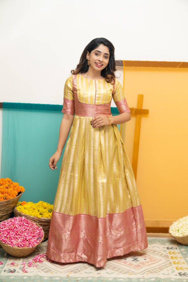 Aadhya Yellow & Pink Mom & Me