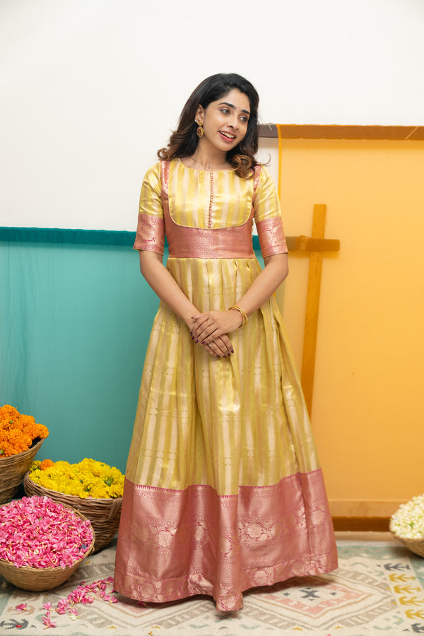 Aadhya Yellow & Pink Mom & Me