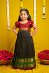 Daksha Black Checks Halfsaree& Frock Mom & Me