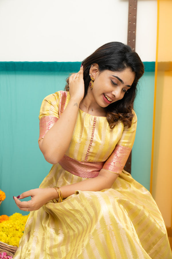 Aadhya Yellow & Pink Mom & Me