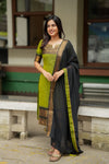 Prisha Olive Green Kurti Set (Set of 2)
