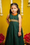 Nilambari Green Dress with Frock Mom & Me