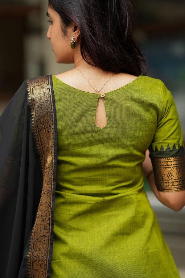 Prisha Olive Green Kurti Set (Set of 2)