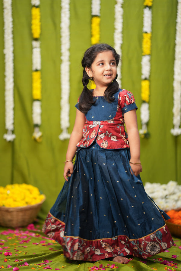 Darshini Teal Peplum Top & Skirt Mini