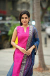 Navya Magenta with Blue Kurti Set (Set of 3)