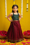 Megha Green with Maroon Lehenga Mini