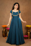 Niharika Teal Maxi Dress (Set of 2)