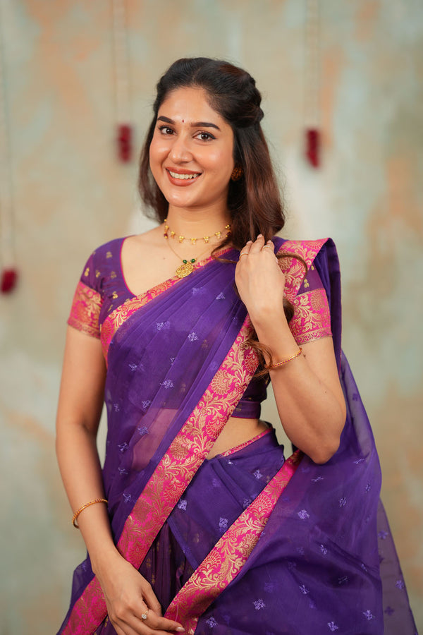 Nalini Violet Halfsaree (Set of 3)