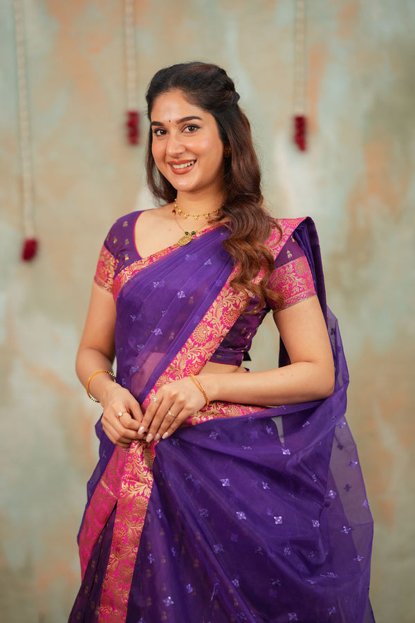 Nalini Violet Halfsaree (Set of 3)