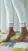 White Solid Bottom with Lace detailing