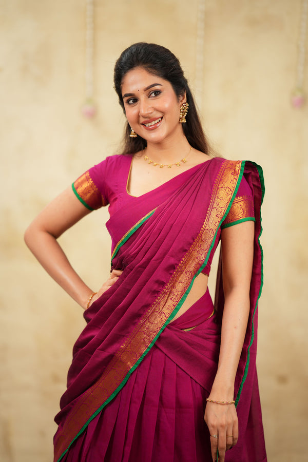 Riddhi Magenta Halfsaree (Set of 3 )