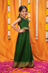 IMD - Gautami Green Handlloom Top & Skirt Mini