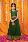 IMD - Gautami Green Handlloom Top & Skirt Mini