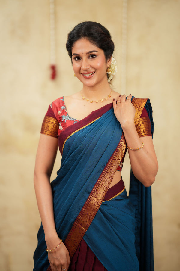 Radha Maroon Halfsaree (Set of 3 )