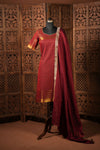 Venba Maroon Chettinad Cotton Kurti Set ( Set of 2 )