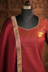 Venba Maroon Chettinad Cotton Kurti Set ( Set of 2 )