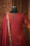 Venba Maroon Chettinad Cotton Kurti Set ( Set of 2 )