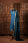 Kanimozhi Teal Chettinad Cotton Kurti Set ( Set of 2 )