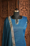 Kanimozhi Teal Chettinad Cotton Kurti Set ( Set of 2 )