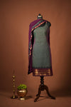 Madhuri Peacock Green Sleeveless Chettinad Cotton Kurti Set ( Set of 2 )
