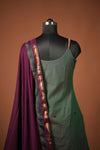 Madhuri Peacock Green Sleeveless Chettinad Cotton Kurti Set ( Set of 2 )