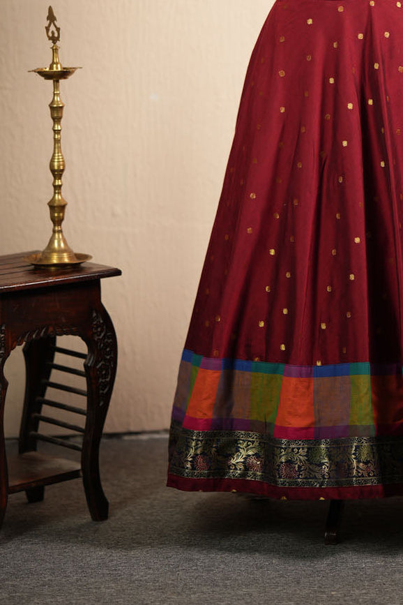 Thendral Maroon Croptop and Skirt (Set of 2 )