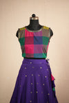 Thendral Violet Sleeveless Croptop and Skirt ( Set of 2 )