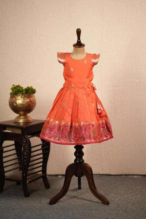 Aruvi Orange Lehenga Mini (Set of 2 )