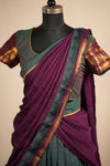 Madhuri Peacock Green Chettinad Cotton Halfsaree (Set of 3 )