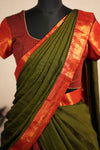 Daksha Brown Checks Chettinad Cotton Halfsaree (Set of 3 )
