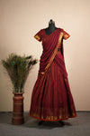 Venba Maroon Chettinad Cotton Halfsaree (Set of 3 )