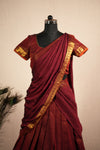Venba Maroon Chettinad Cotton Halfsaree (Set of 3 )