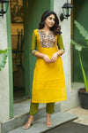 Samriddhi Yellow Kurti (Set of 2)