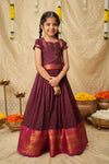 Esha Wine check Lehenga Mini (Set of 2)