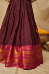 Esha Wine check Lehenga Mini (Set of 2)