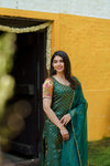 Smriti Green Brocade Kurti Set