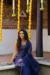 Smriti Navy Blue Brocade Kurti Set